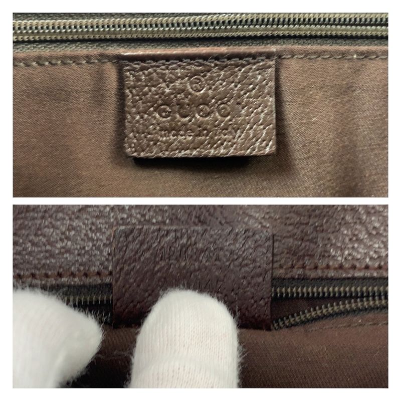 Gucci Brown Beige Silver Hardware GG Canvas 120811 Shoulder Bag Women 505313