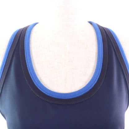 LOEWE S540y07x31 100% Wool None Fabric Ribbed Tank Top Dark Navy 32 Genuine