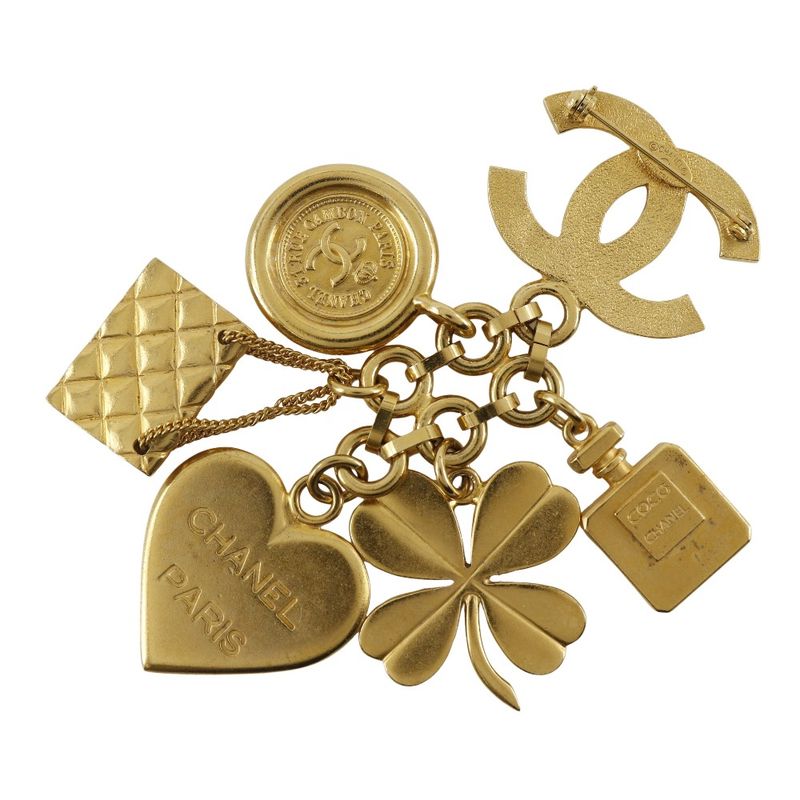 Chanel Icon Charm Vintage Coco Mark Gold Plated 96P Ladies 74.2g Brooch
