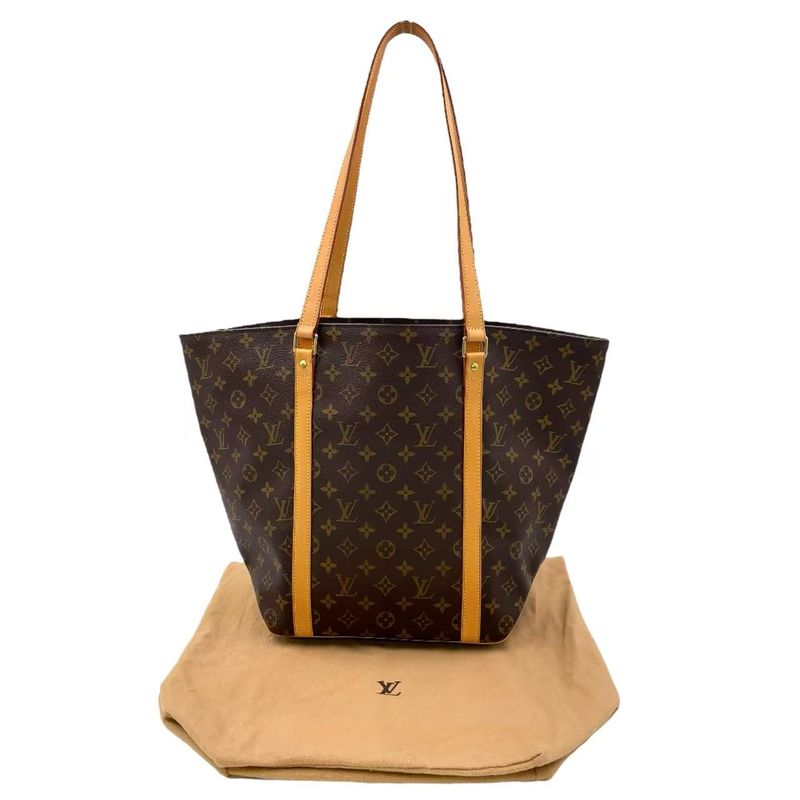 Louis Vuitton Sac Shopping Monogram Leather X PVC Brown Tote Bag Gold M51108