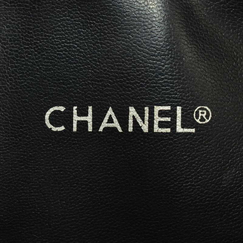 Chanel Shoulder Bag Black Gold Hardware Coco Mark Vintage Women