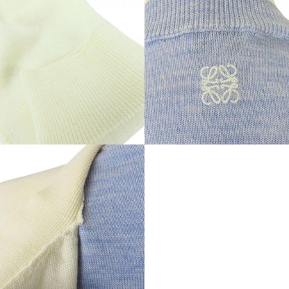 Loewe Cardigan XS Wool Ivory Sac Blue Asymmetrical Bicolor Apparel Women Ladies