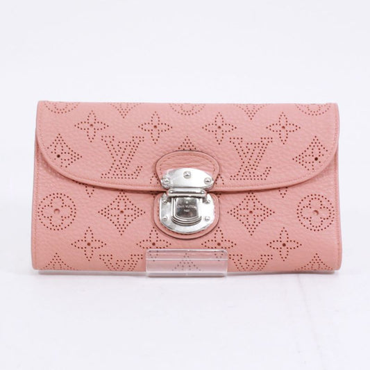 Louis Vuitton Portefeuille Amelia Mahina Leather Pink Wallet Silver M58157