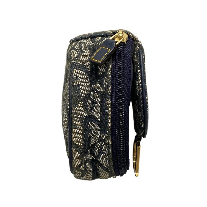 Dior/christian Dior Pouch Trotter Ivory X Dark Navy Leather