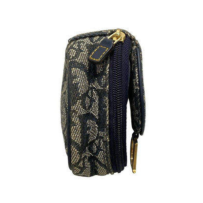 Dior/christian Dior Pouch Trotter Ivory X Dark Navy Leather