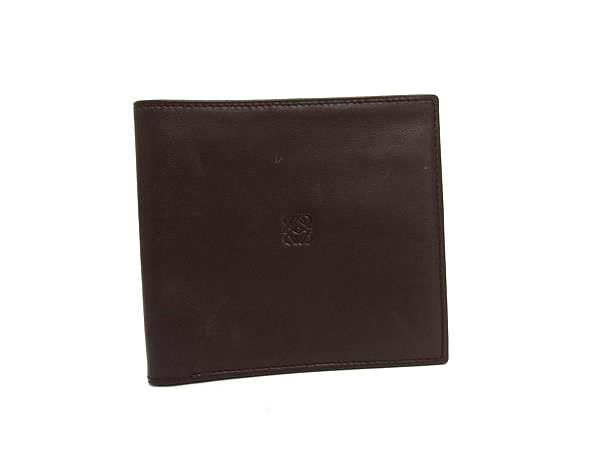Pattern Loewe Anagram Nappa Leather Bifold Wallet Billfold Men's Brown