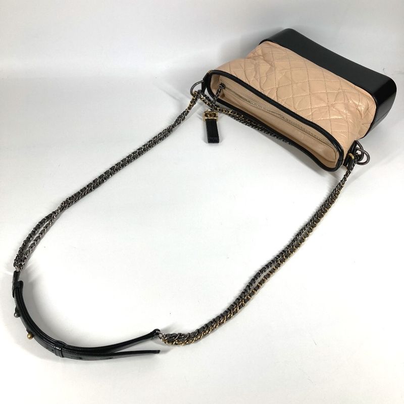 Chanel Shoulder Bag Gabrielle Matelasse Quilted A93824 Leather Beige