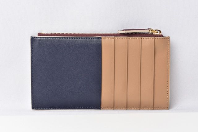 Fendi Mini Wallet Coin Case Card Case Pass Case Burgundy