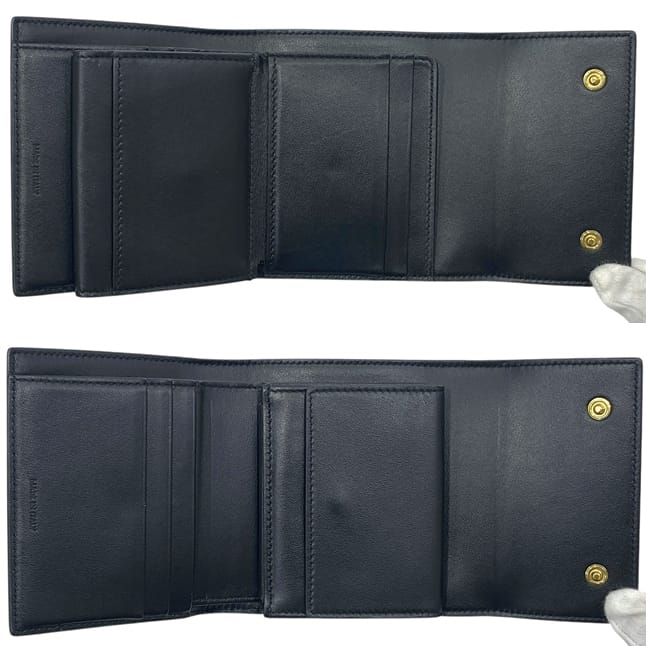 Celine Trifold Wallet Black 10b573bel Excellent Condition Leather Preowned