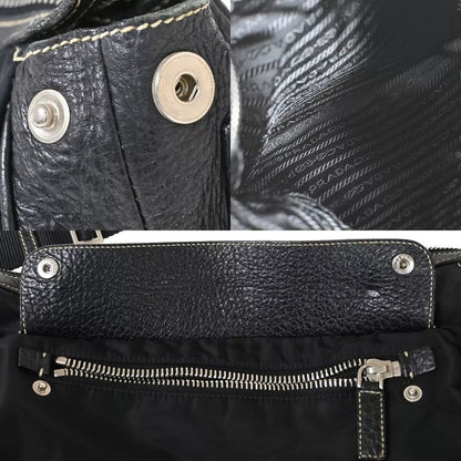 Prada Shoulder Bag Diagonal Bag Black Leather 35bs145