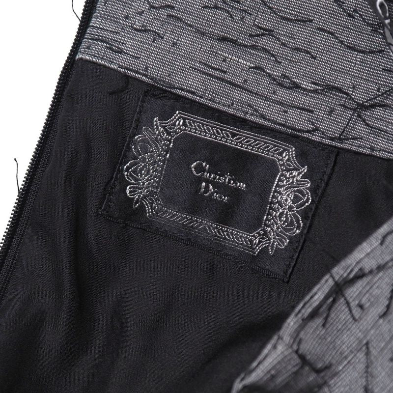 Christian DIOR Skirt Size 42 Tight Knee Length Embroidery All Over Pattern