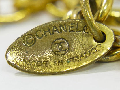 Authentic Chanel Coco Mark Necklace Pendant GP Gold Plated Accessories Jewelry