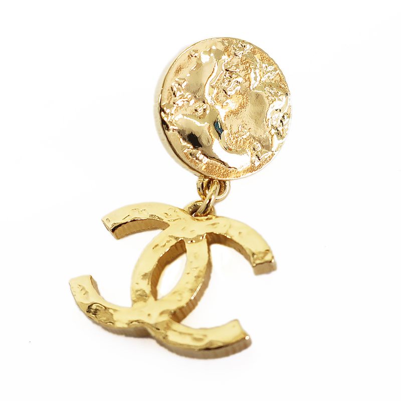Chanel Earrings Coco Mark Gold Coco Mark Pair Unused Accessories