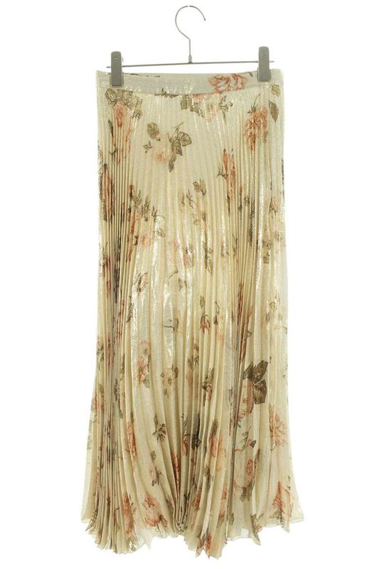 Celine 2j369391p Flower Print Pleated Skirt Women 36