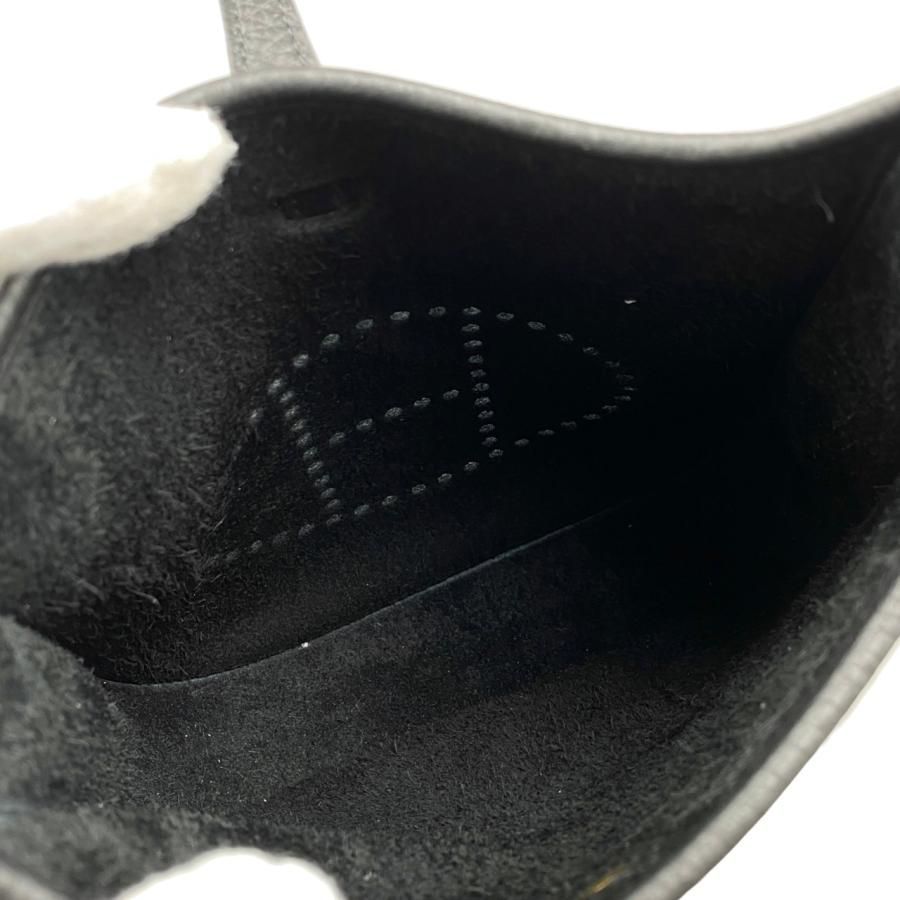 Hermes Shoulder Bag Evelyn TPM W Engraved Taurillon Clemence Noir Black Black