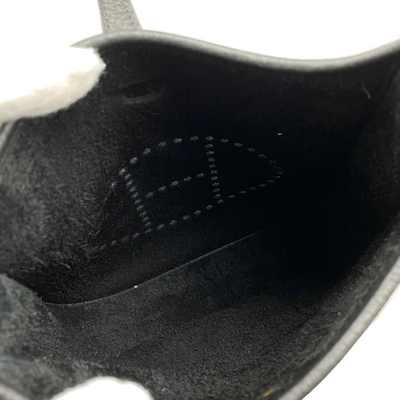 Hermes Shoulder Bag Evelyn TPM W Engraved Taurillon Clemence Noir Black Gold