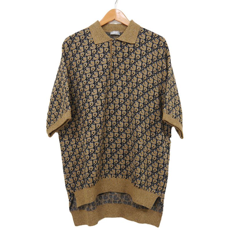 Dior Knit Short Sleeved Polo Shirt 283m830at355 S Brown