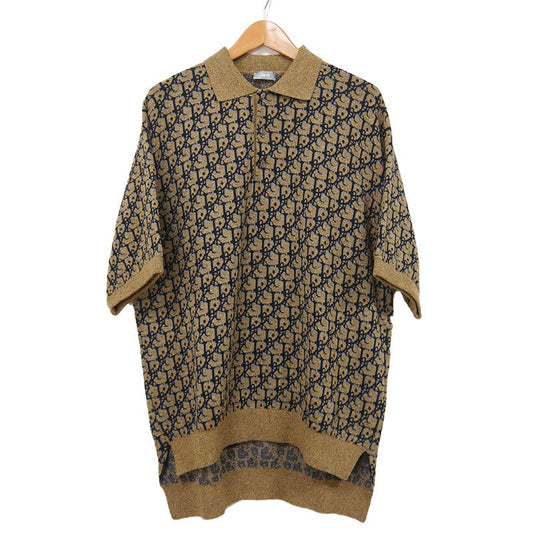 Dior Knit Short Sleeved Polo Shirt 283m830at355 S Brown