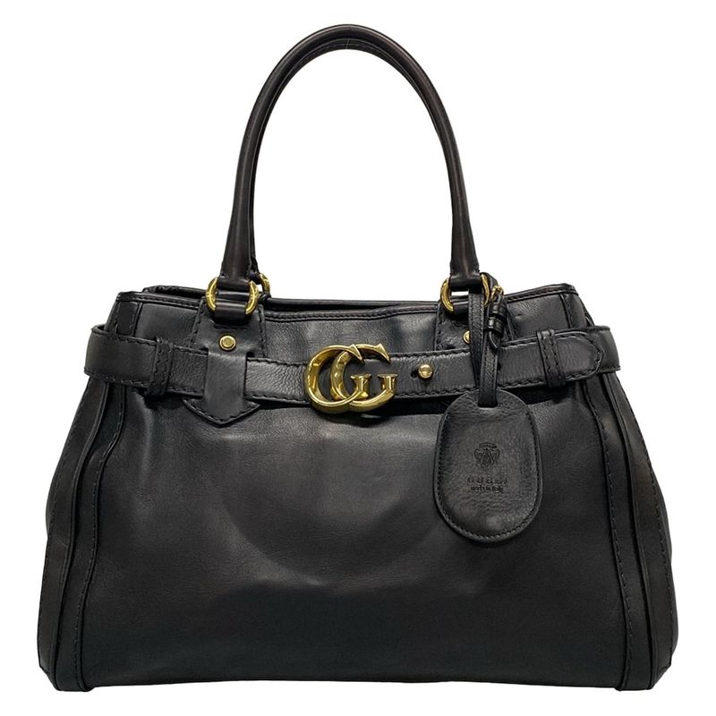 Gucci GG Running Tote 247183 Black Leather