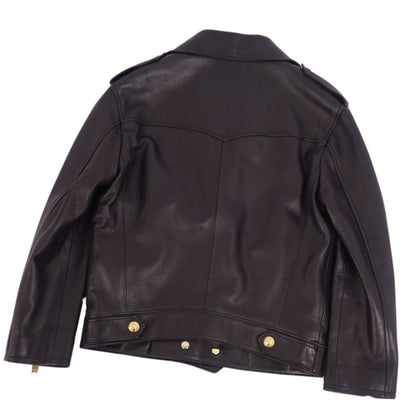Celine Jacket 22AW Leather Jacket Biker Jacket Double Riders Lambleather