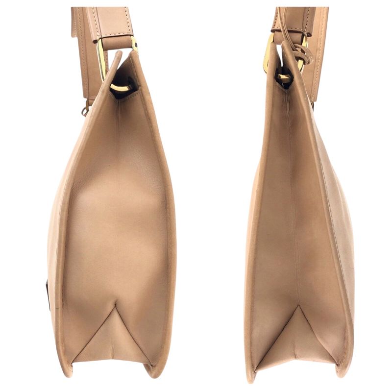 Gucci Beige Gold Hardware Leather 91762 Shoulder Bag Pochette Women 504893