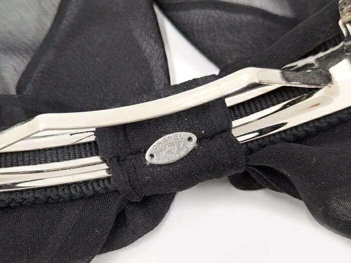Chanel Barrette Ribbon Black 25S