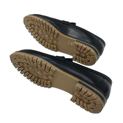 Hermes Faubourg Loafer Leather Shoes Leather Black Silver Hhardware Moccasin