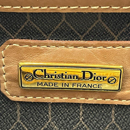 Christian DIOR Boston Bag With Honeycomb Pattern Brown