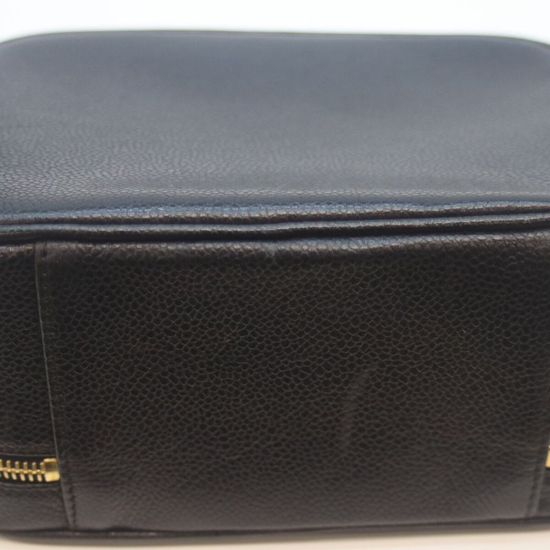 Chanel No 5 Black Caviar Skin Ghardware 2WAY Vanity Shoulder Bag Vanity Bag