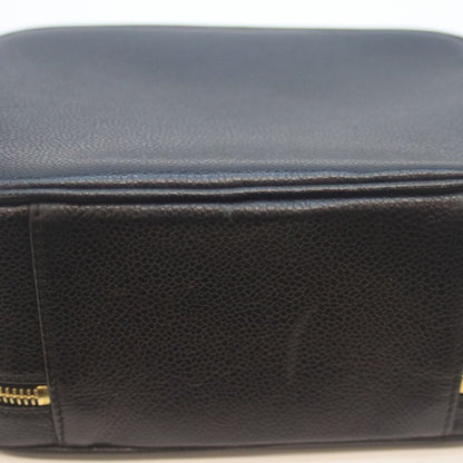 Chanel No 5 Black Caviar Skin Ghardware 2WAY Vanity Shoulder Bag Vanity Bag