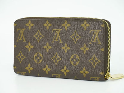 Authentic Louis Vuitton LV Zippy Wallet Monogram Round Zipper Long Wallet Brown