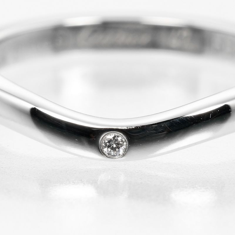 Cartier Ballerina Curve Pt950platinum X 3P Diamonds Size 7 Ladies' 3g Ring