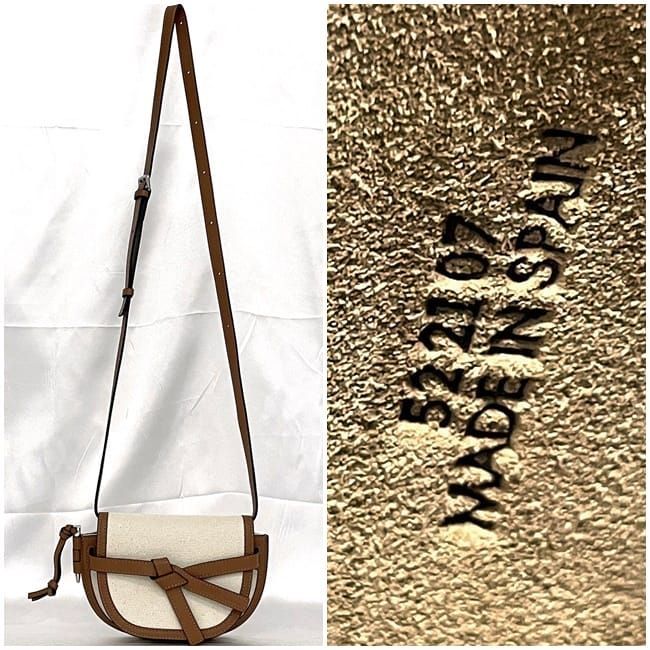 Loewe Shoulder Bag Gate Bag Small Brown Natural White