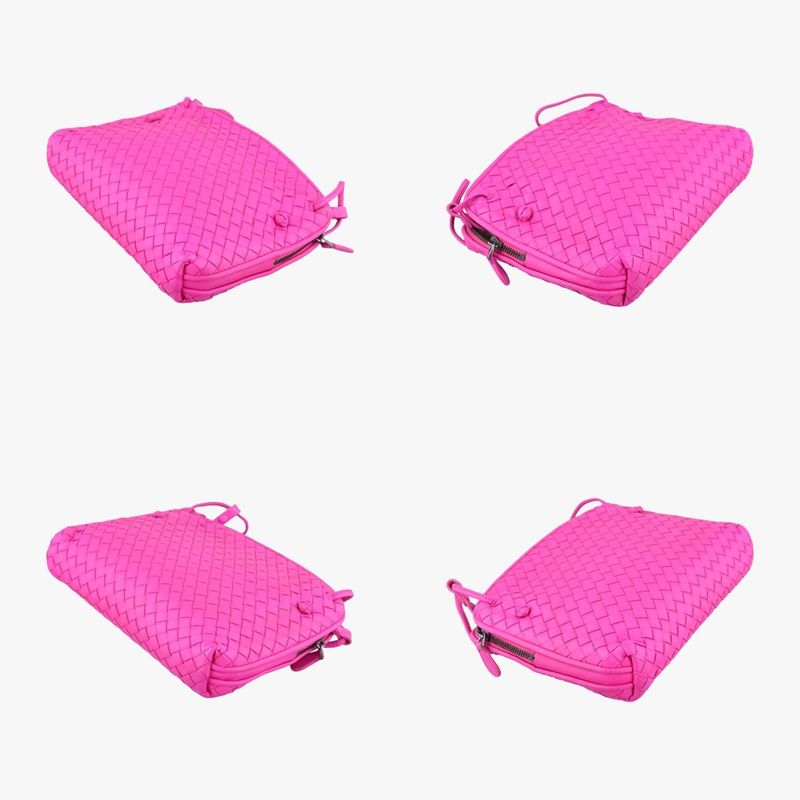 Bottega Veneta Nodini Intrecciato Rose Red Lambskin B03406395v