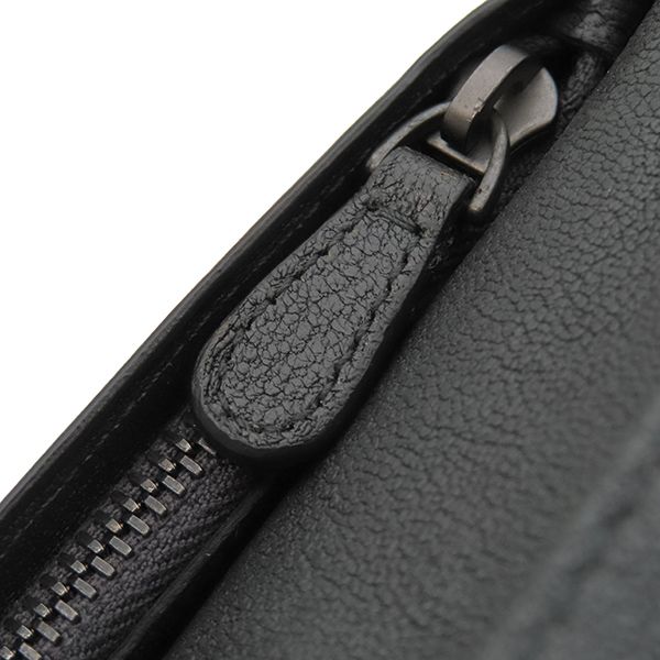 Bottega Veneta Long Wallet Intrecciato Leather Black X Brown X Khaki Black