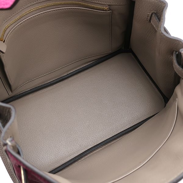 Hermes Handbag Birkin 25 Togo Rose Purple and Tourtière Gray Gold Hardware [po