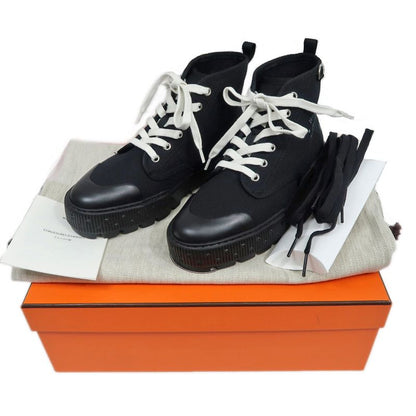 Hermes Shorts Itinerelle Size 37.5 Black Canvas Women's Shoes Women's