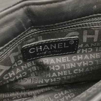 Chanel Camellia No5 Clover Shoulder Bag Velvet Black Coco Mark Chain Shoulder