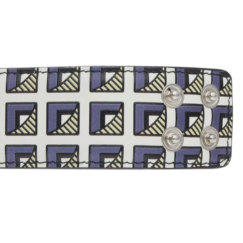 Prada Triangle Logo Plate Leather Choker Men's M