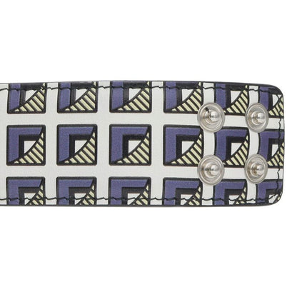 Prada Triangle Logo Plate Leather Choker Men's M