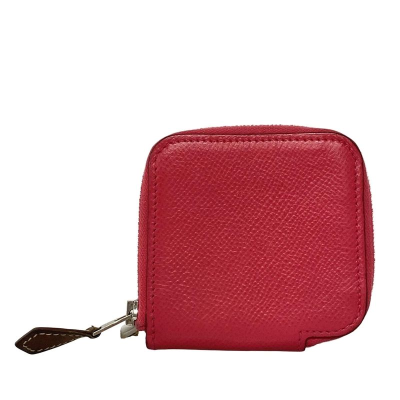 Hermes Coin Case Azap Compact Mini Silk Inn Rose Extreme Round Zipper