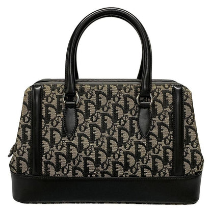 Dior/christian Dior Handbag Trotter Ivory X Dark Navy Leather