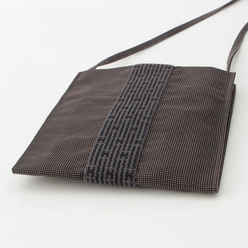 Hermes Canvas Sakosh Her Line Shoulder Bag Black