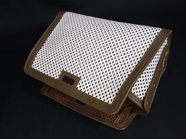 Fendi Peekaboo Defender Leather Bag Cabas White And Brown Al3023