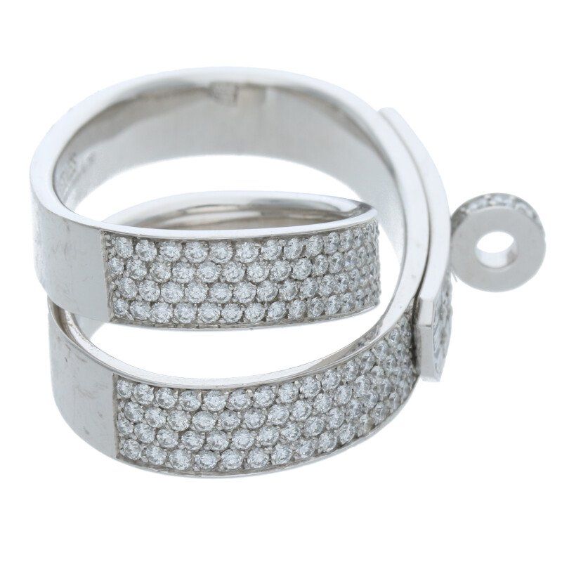 Hermes Kelly Gavroche Double Ring 18kwg Diamond Ring Men's 52