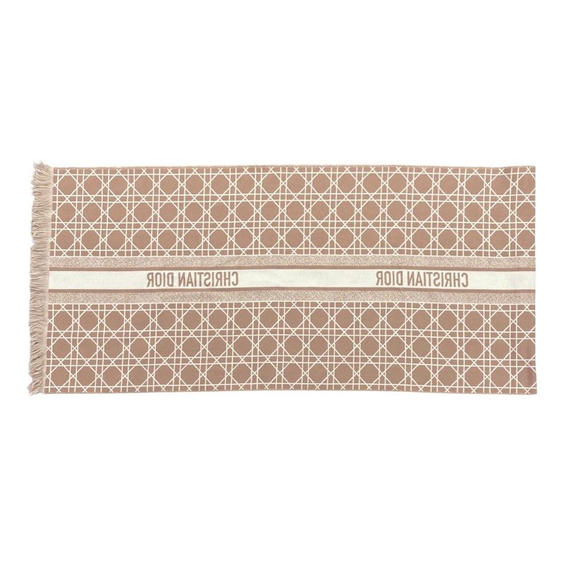Christian Dior Scarf Canage 31can205i005 Logo Cashmere Wool Pink White Christian