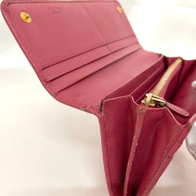 Prada Bifold Long Wallet Pink 1m1132 Wallet Saffiano Leather
