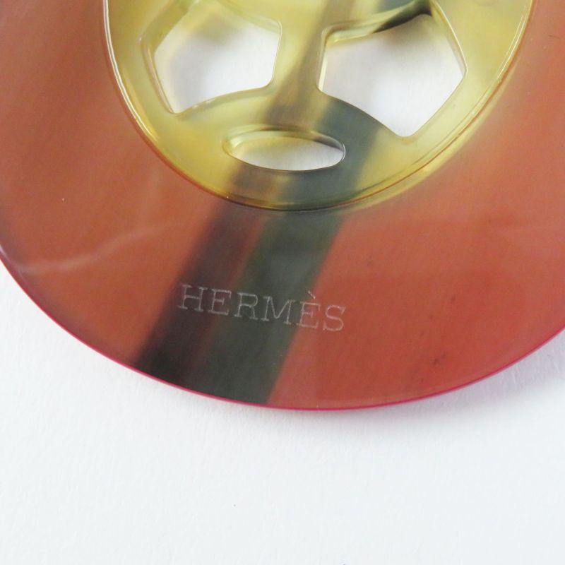 Hermes Lift GM Buffalo Horn Lacquer Leather Necklace/pendant Pink With Box And