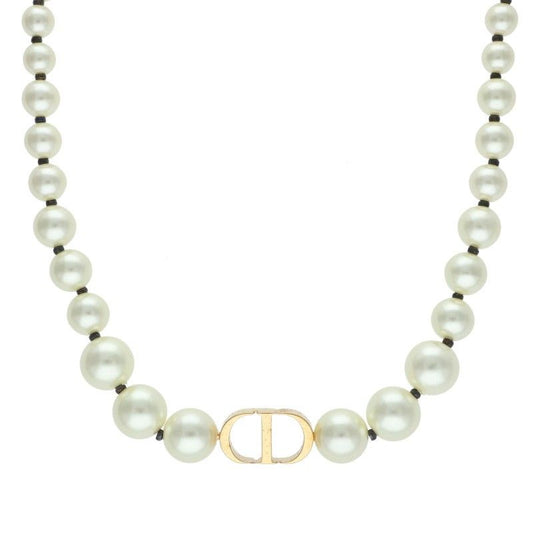 Christian Dior CD Icon Faux Pearl Choker Necklace Women