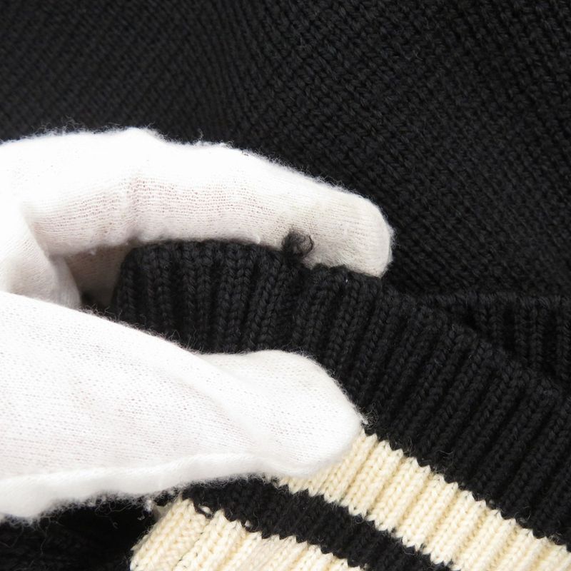 Louis Vuitton Badge Wool Size 4L Black Knitted Cardigan Black LV 0906 Louis